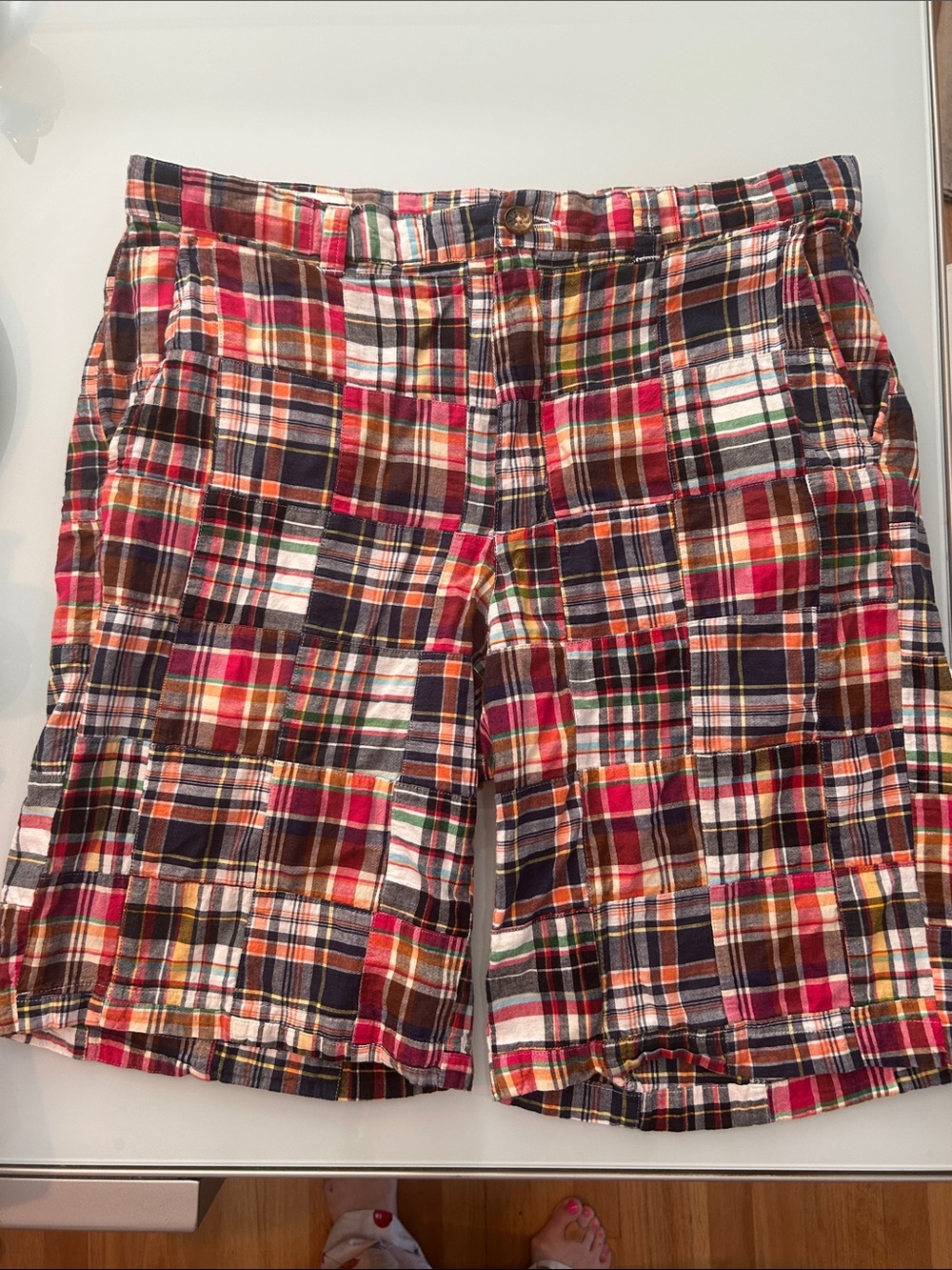 Multicolor Madras Plaid Cotton Shorts India by Orvis